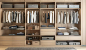 Mixed material wardrobe panels
